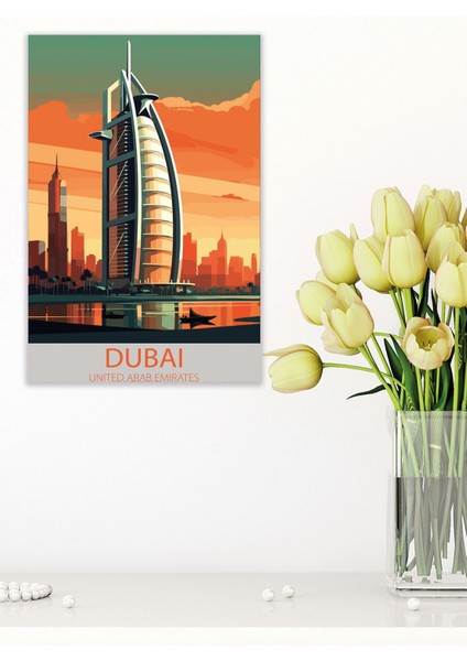 Dubai Retro Vintage 18X27 Mdf Ahşap Poster Tablo