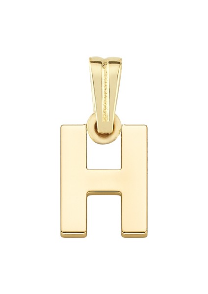 Altın H Harfi Kolye Ucu