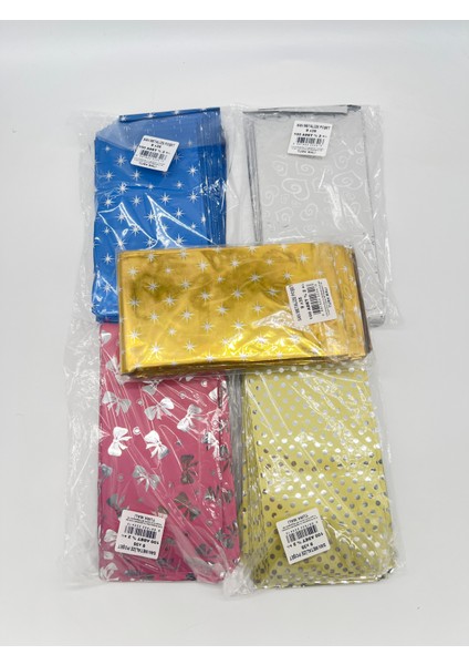 Metalize Desenli 9*35 cm 100 Adet Jelatin Poşet