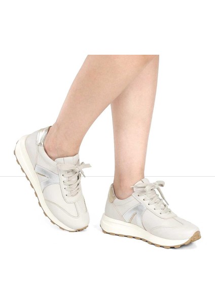 Kadın Bej Bağcıklı Deri Sneaker fiyatları