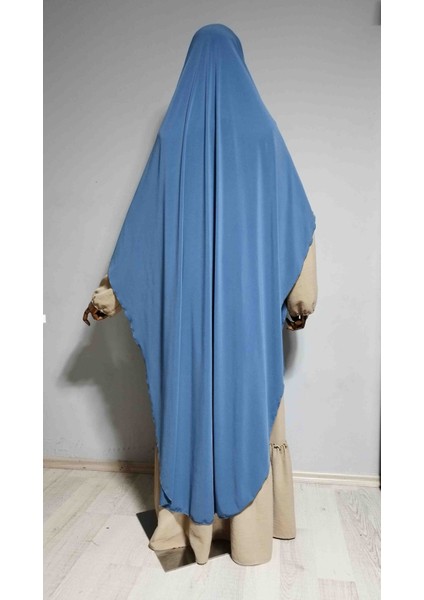 Tam Boy Sandy Sufle Khimar Hijab Eşarp Indigo modelleri