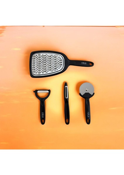 Şefin 4'lü Seti(Rende,pizza Dilimleyici,meyve Soyacağı-Sebze Soyacağı,hamur Kesici) fiyatları