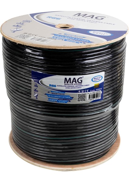 Rg6-U6 Cu-Cu Bakır Yeşil Anten Kablo 300 mt modelleri