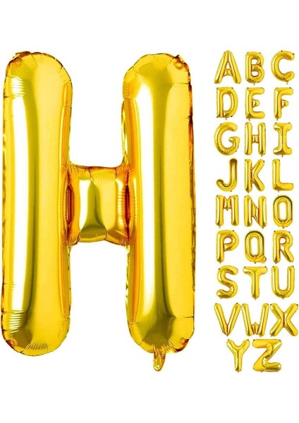 1 Adet 16 Inç 36 cm H Harf Gold Folyo Balon