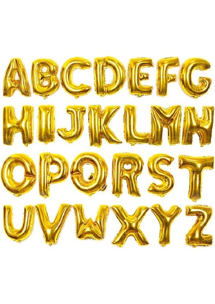 1 Adet 16 Inç 36 cm H Harf Gold Folyo Balon