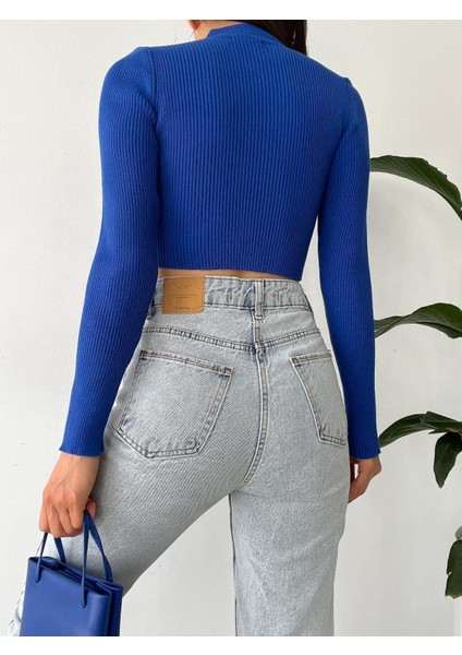 Kadın Uzun Kollu Yumuşak Dokulu Esnek Triko Crop Body fiyatları