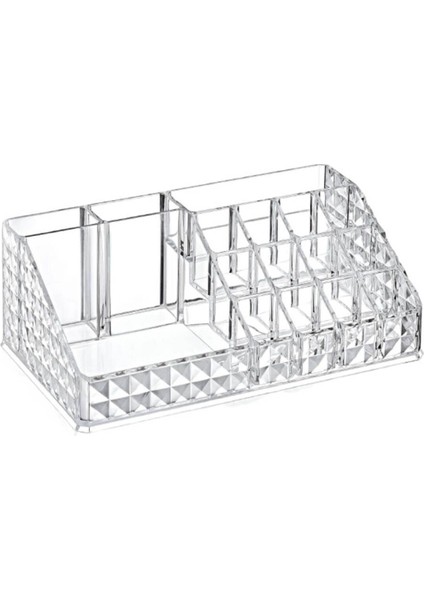Bölmeli Kristal Diamond Kozmetik Düzenleyici, Şeffaf ve Şık Tasarım modelleri