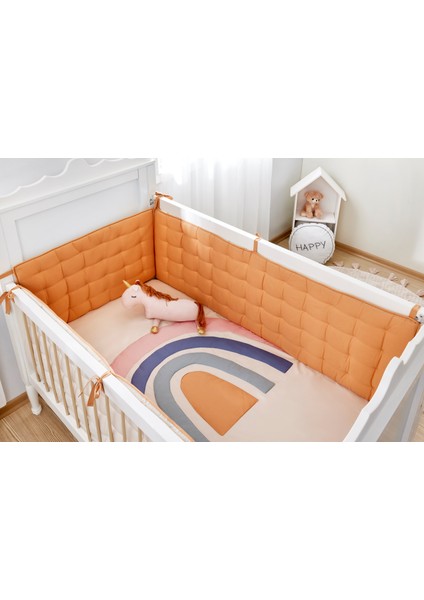Beşik Kenar Koruyucu Set 4 Parça 80X140 -Turuncu
