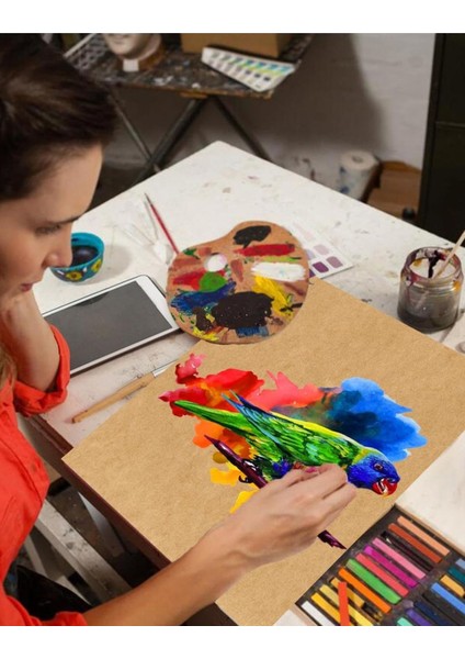 100 Lü 25X35 Kraft-Düz Küçük Boy Hediye Paketleme Kağıdı Çok Amaçlı Ambalaj Servis Kağıdı