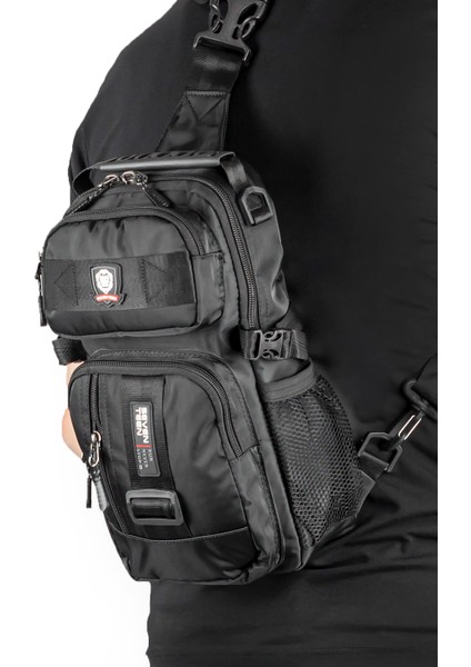 Çokgözlü Imperteks Kumaş Günlük Sırt Çapraz Göğüs El ve Omuz Çantası Unisex Siyah Body Bag 912 fiyatları