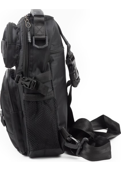 Çokgözlü Imperteks Kumaş Günlük Sırt Çapraz Göğüs El ve Omuz Çantası Unisex Siyah Body Bag 912 fırsatları