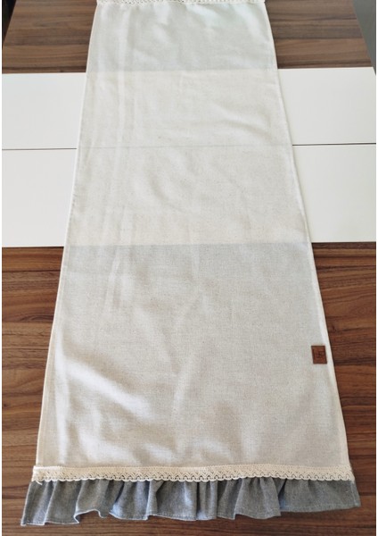 Naturel Organik Yumuşak Keten Fırfırlı Runner 47X120 cm fiyatları