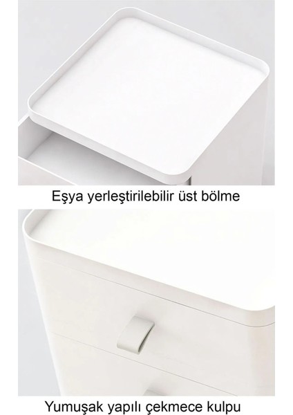Beyaz 3'lü Çekmeceli Makyaj Düzenleyici, Modüler ve Şık Organizatör indirimleri