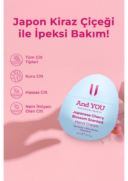 Japanese Cherry Blossom Scented Hand Cream / Japon Kiraz Çiçeği Kokulu El Kremi 30 ml fiyatları