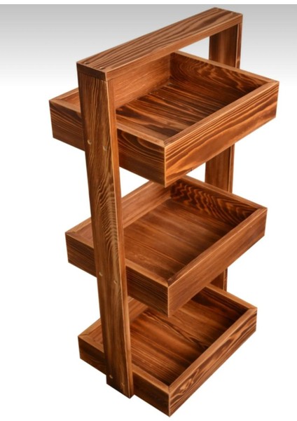 Çok Amaçlı Ahşap Sepet Banyo Organizer Mutfak Düzenleyici Çiçeklik Retro Çam Antik