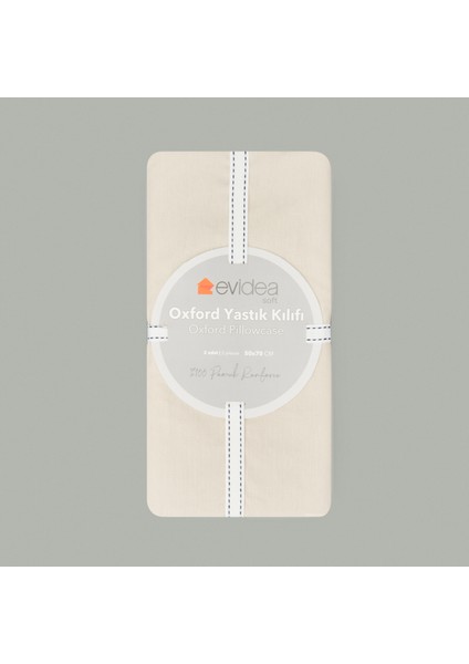 Soft Basic Oxford 2'li Yastık Kılıfı - Bej - 50X70 cm fırsatları