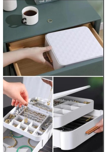 Açık Renkli, Aynalı, Bölmeli Takı Düzenleyici Kutu, Şık ve Kullanışlı Tasarım modelleri