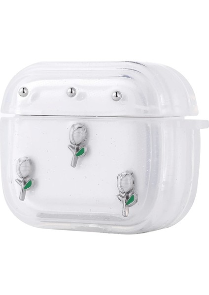 Apple Airpods 4 Lopard Airbag 44 Airbag Tasarımlı Simli Şeffaf Kutup Kılıf