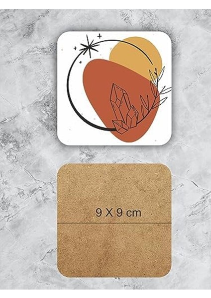 Kelebek Temalı Ahşap Bardak Altlığı 6'lı Set, 9X9CM fiyatları