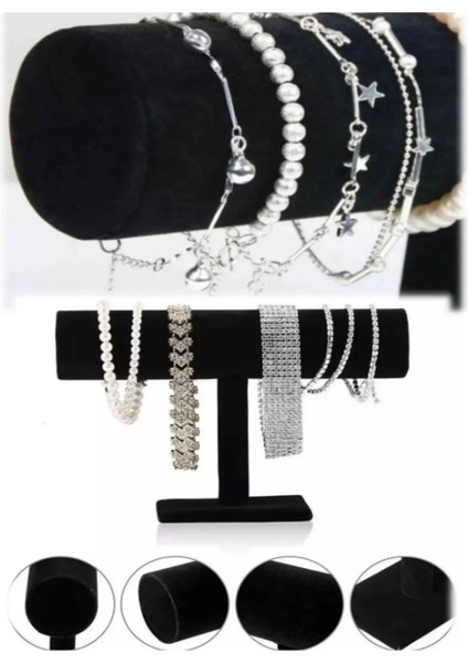 Şık Siyah Bileklik ve Saat Standı, Düzenli Sergileme Için Ideal Seçenek modelleri