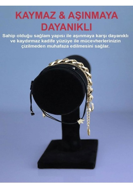 Şık Siyah Bileklik ve Saat Standı, Düzenli Sergileme Için Ideal Seçenek