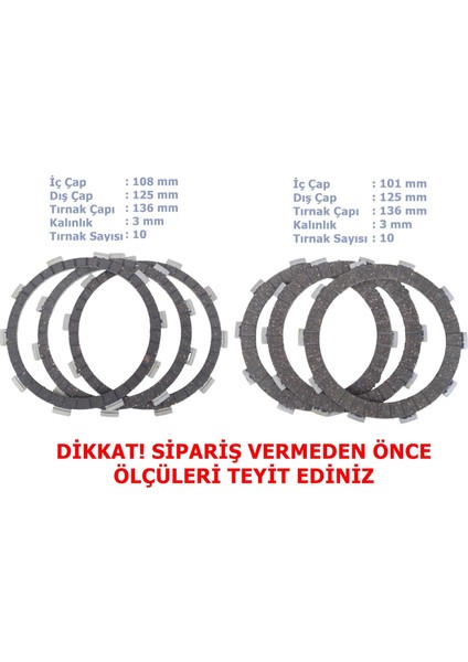 Cf Moto NK250 Debriyaj Balatası 3+3 E5 (2022-....) 10T 101/108-125-135 mm