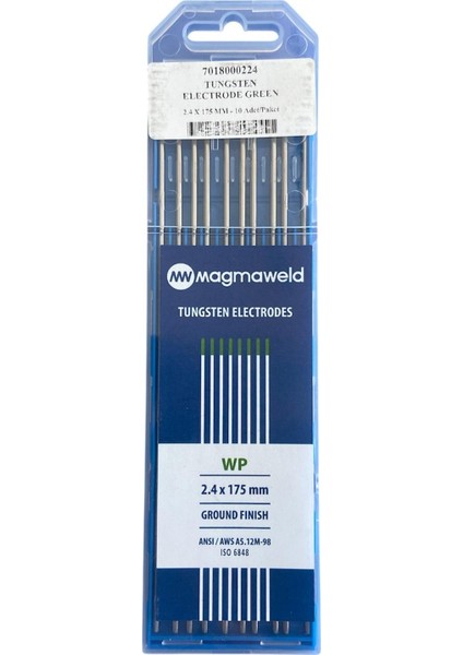 Tungsten Elektrod Yeşil (Wp) 2.4 x 175 mm - 10 Adet fiyatları