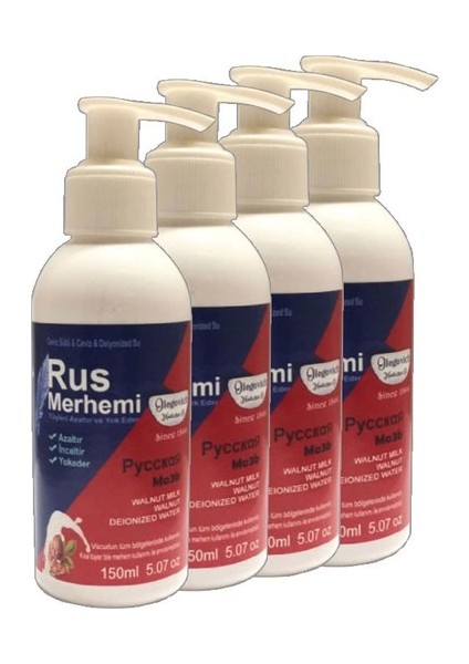 Blue Tüylere Krem 4 x 150 ml Cevizli & Ceviz Sütlü Russ Merhemi