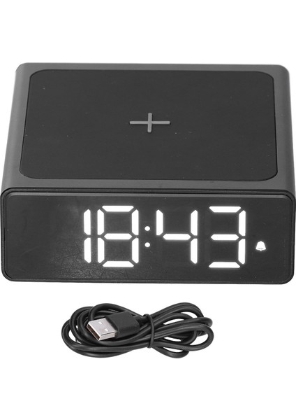 Dijital Çalar Saat 3'Ü 1 Arada Led Masaüstü Dijital Saat Kablosuz Şarjlı Usb Güç Kaynağı Yatak Odası Başucu Ofis Için (Yurt Dışından)