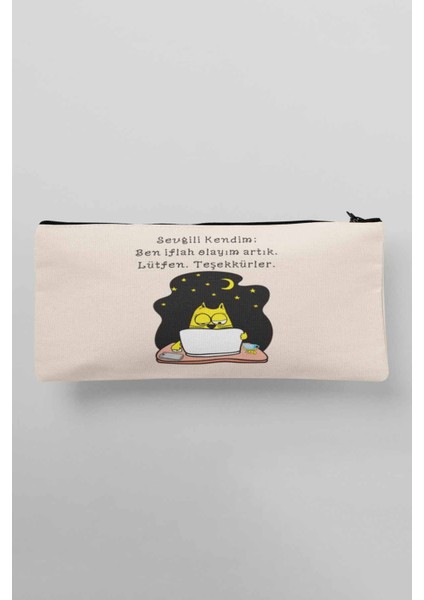 Renkli ve Eğlenceli Bez Makyaj, Kalemlik ve Cüzdan Seti