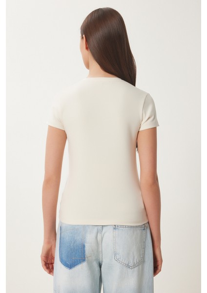 Çiçek Baskılı Örme T-Shirt indirimleri