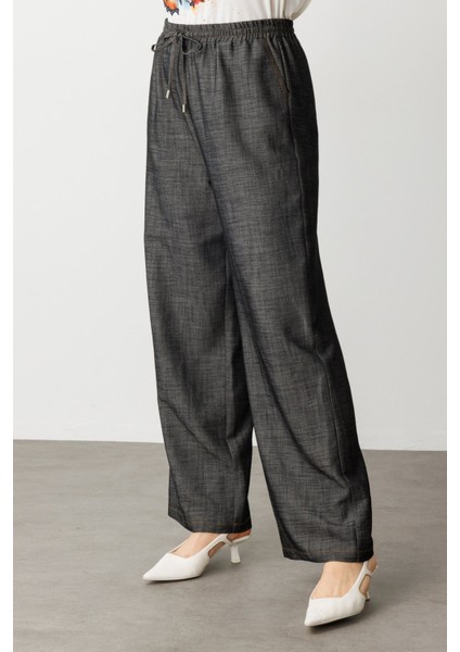 Beli Lastikli Bol Paça Pantolon