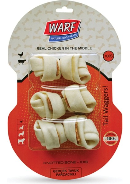 Tavuklu Düğüm Kemik Küçük Boy 12,5 cm 3'lü Paket