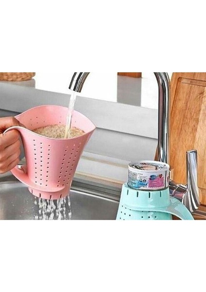 Plastik Gövdeli Sürahi Şeklinde Bulgur Pirinç Yıkama Süzgeci