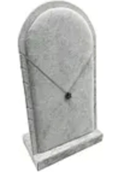 Gri Süet Kumaş Ayaklı Kolye Sergileme Standı, 26/15 Cm, Yerli Üretim