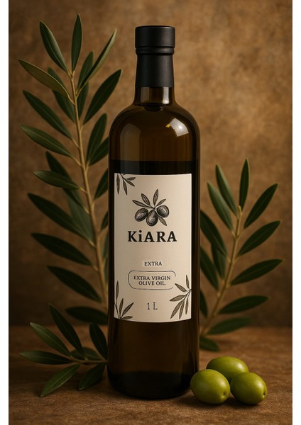 Yüksek Polifenol Kiara Olive Naturel Sızma Gurme Zeytinyağı 1 L