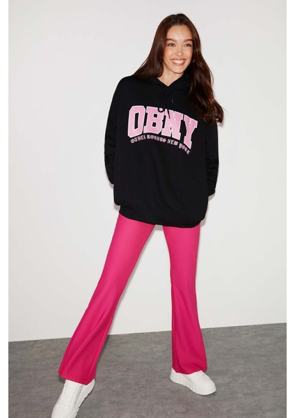 Obny Oversize Siyah Sweatshirt