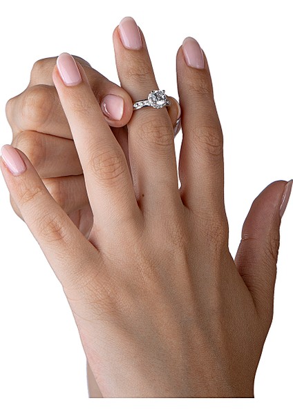 925 Ayar Gümüş Yükseltili 5mm Yuvarlak Kesim Tektaş Yüzük fiyatları