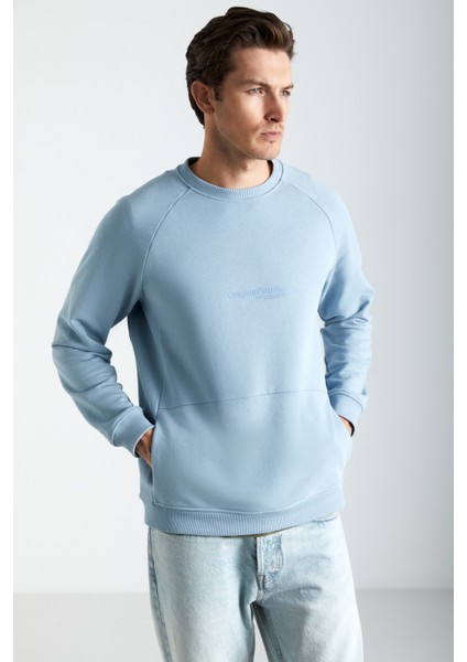 Clınt Erkek Cep Detaylı Mavi Sweatshirt modelleri