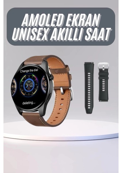 Lider Global Yeni Nesil Akıllı Saat Çift Kordonlu 1.5 Inç Yuvarlak Ekran Gps ve Nfc Uyumlu
