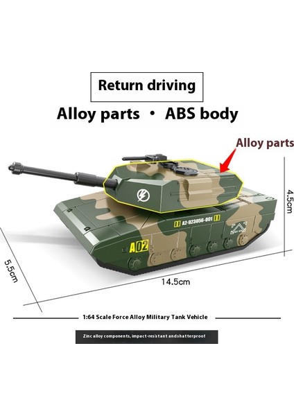 Çocuk Askeri Tank Modeli Zırhlı Araba Alaşım Bumerang Off-Road Araç Oyuncak Seti (Yurt Dışından)