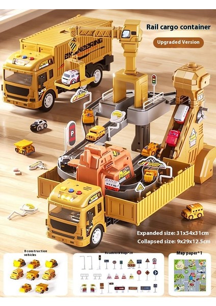 Çocuk Konteyner Vinç Alaşım Araba Mühendislik Araba Oyuncak Seti (Yurt Dışından)