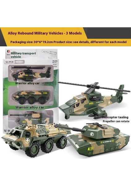 Çocuk Askeri Tank Modeli Zırhlı Araba Alaşım Bumerang Off-Road Araç Oyuncak Seti (Yurt Dışından)