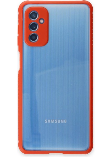Newface Samsung Galaxy M52 5g Kılıf Miami Şeffaf Silikon - Kırmızı