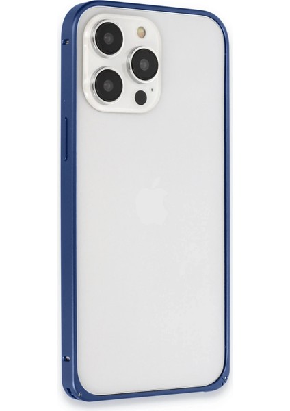 Iphone 15 Pro Metal Bumper Mat Kapak - Lacivert Zrnet modelleri