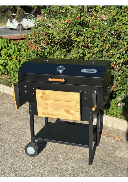 Defne Barbekü Mangal Ayarlanabilir Ateş Tepsili Barbekü