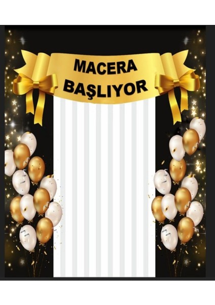 Macera BAŞLIYOR01 ,balonlu,okul Etkinlik Kumaş Pano 150X200 fırsatları