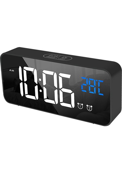Led Alarm Elektrikli Saat Çok Işlevli Zarif Aynalı Yüzey Sessiz Başucu Saati Ev Yatak Odası Ofis Dekoru Siyah (Yurt Dışından) modelleri