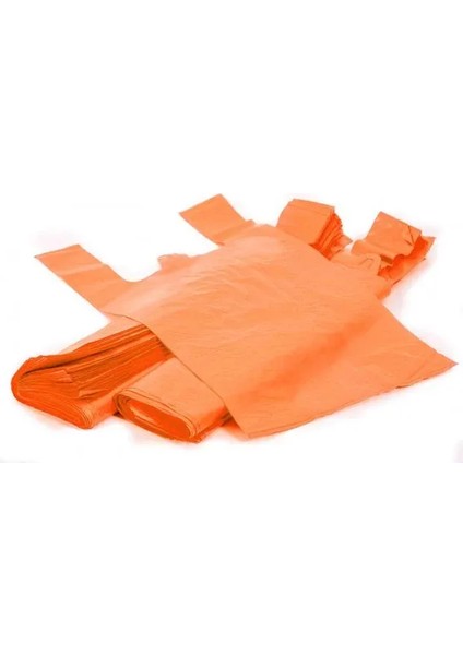 Turuncu Market Poşeti – Hışır Atlet Poşet – Orta Boy – 26 x 50 cm