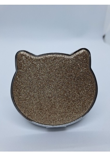 Kedi Cep Aynası, Şık ve Pratik Cep Boy, Sarı Renkli Mini Ayna